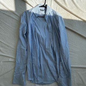 Suitsupply Blue Check Shirt with Cutaway Collar